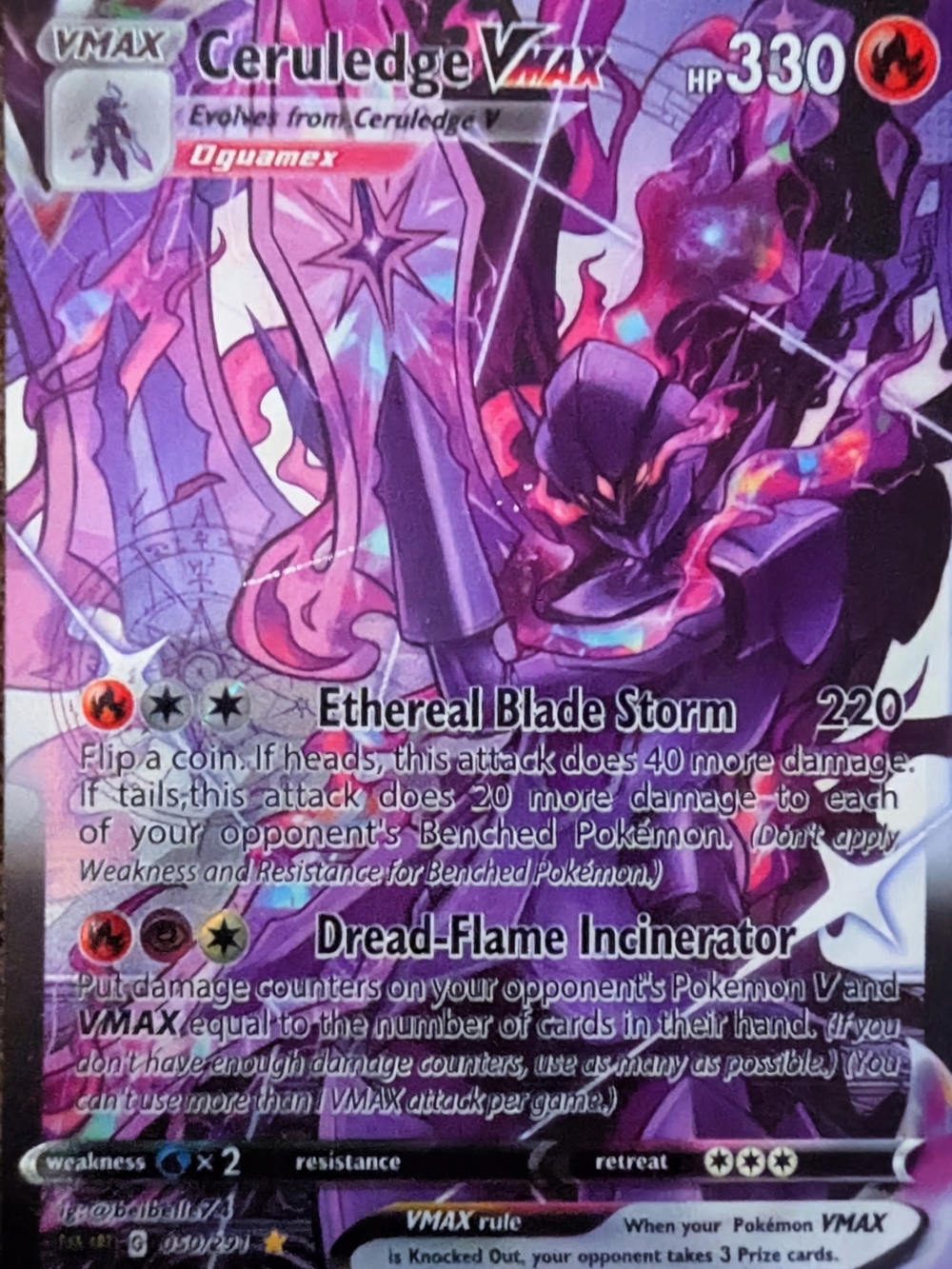 Ceruledge VMAX Collectible Art Print - Purple and Pink